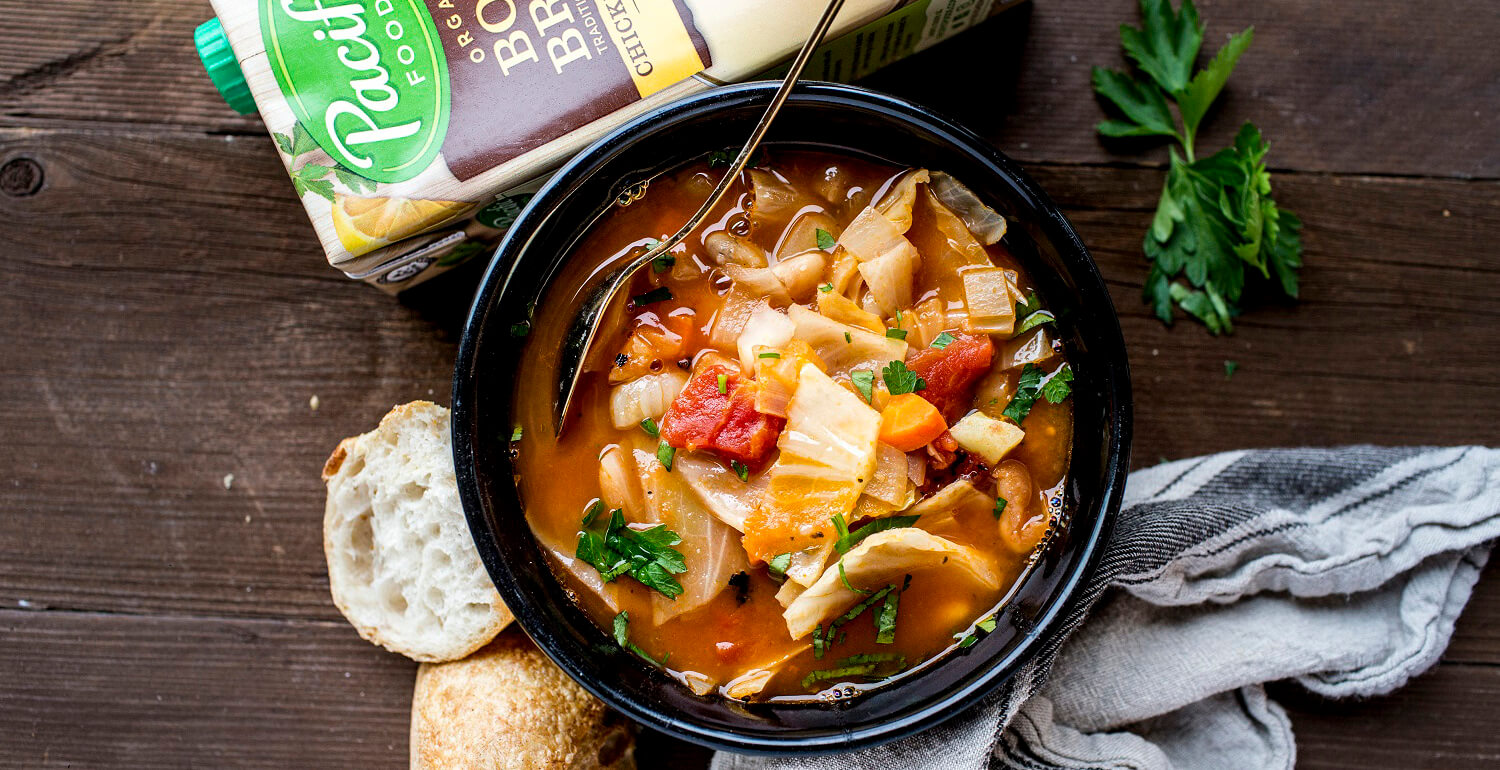 Cabbage and White Bean Soup Pacific Foods