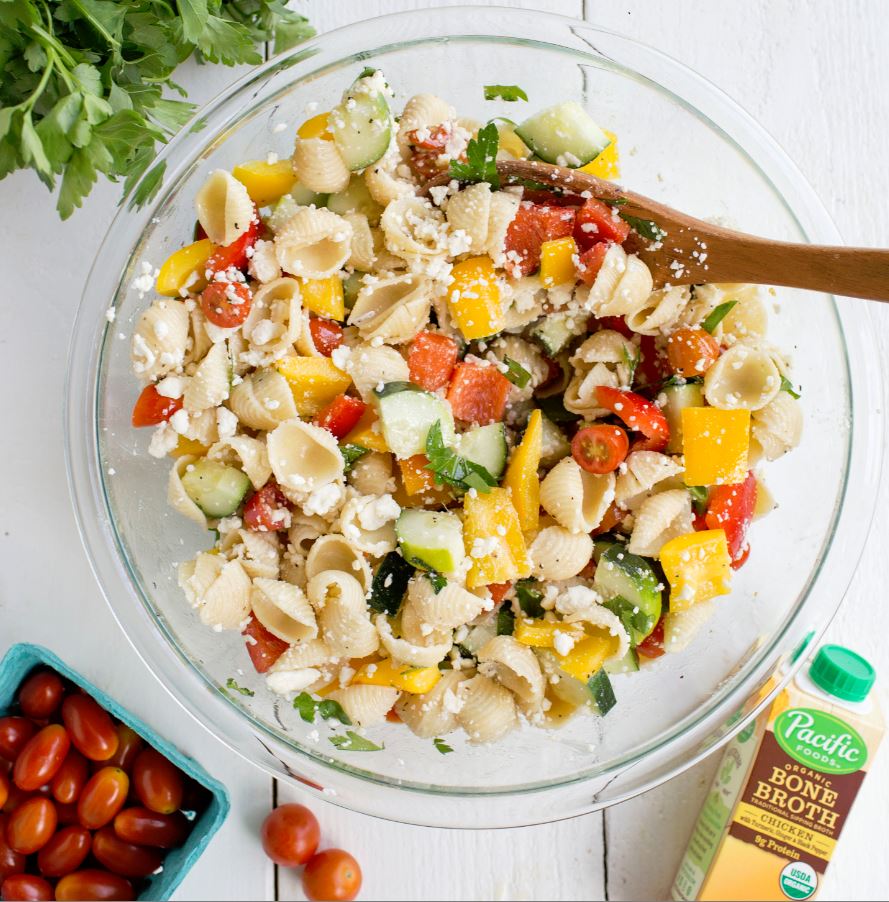 Summer Vegetable Pasta Salad with Bone Broth Recipe - Pacific Foods