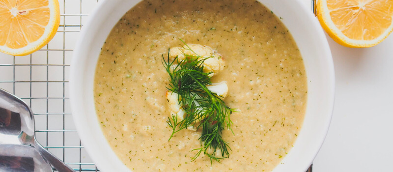 Dill Roasted Cauliflower Soup