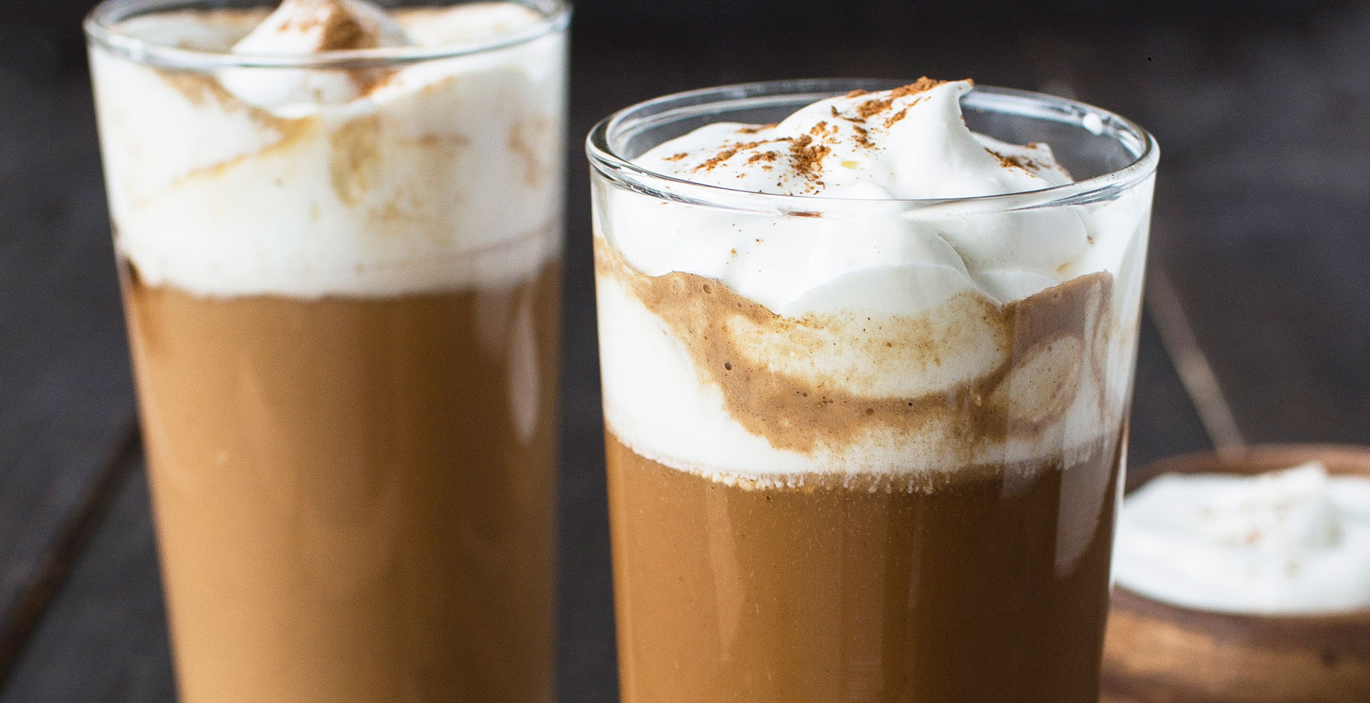 An image of prepared Dairy-Free Chai Latte recipe made with chai spice mix, maple syrup, vanilla, black tea and Pacific Foods® Organic Coconut Original Beverage.