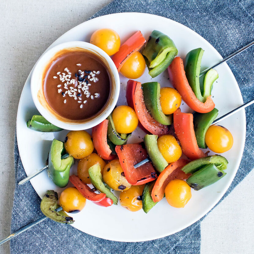 An image of prepared Five Minute Peanut Sauce made with Pacific Foods® Organic Coconut Unsweetened Original Beverage, peanut butter, soy sauce, honey, lime juice and sesame seeds.