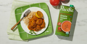 An image of prepared Instant Pot® Indian Butter Chicken made with chicken thighs, Greek yogurt, garam masala and Pacific Foods® Organic Creamy Tomato Soup.