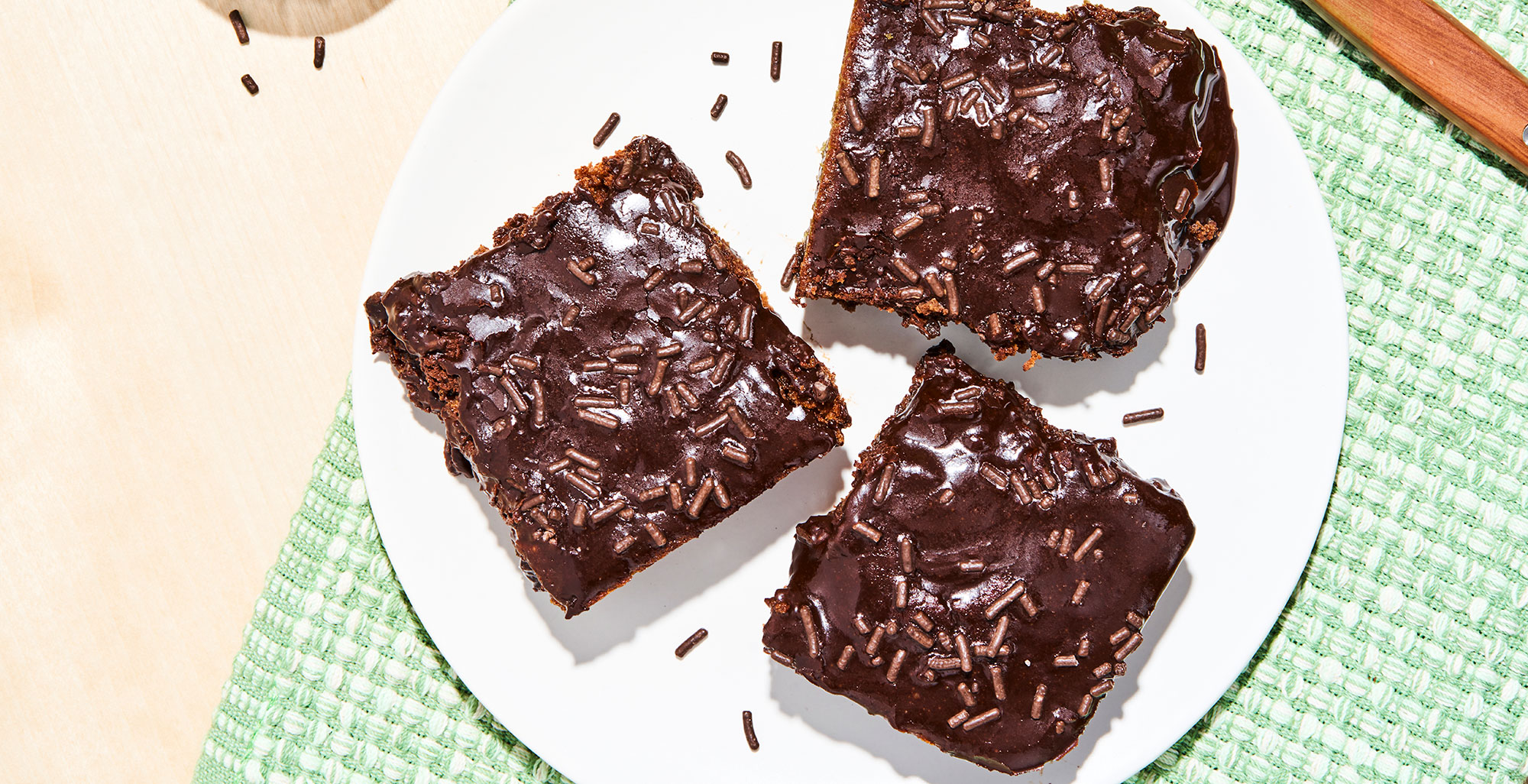 An image of prepared Triple Chocolate Oatmeal Cake made with Pacific Foods® Organic Oat Original Beverage, quick oats, dark chocolate and cocoa powder.